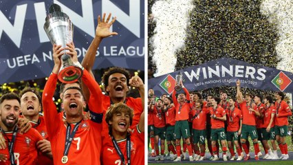 Cristiano Ronaldo y Portugal levantan la copa tras consagrarse como campeones en la UEFA Nations League