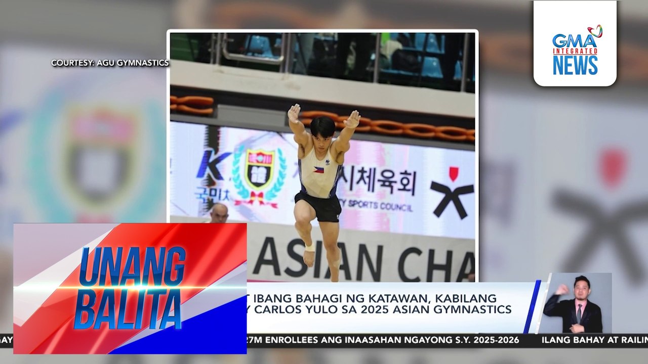 Carlos Yulo, wagi ng ikaapat na sunod na gold medal sa floor exercises sa 2025 Asian Gymnastics Championships; panalo rin ng 3 bronze medals | Unang Balita