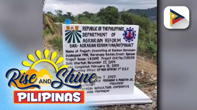 Higit 1,200 agrarian reform beneficiaries, makikinabang sa bagong bukas na Banban-Banauan-Guideguad farm to market road