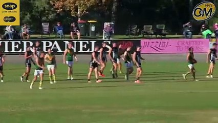 Wangaratta defender Aidan Tilley pushes forward