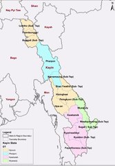 Map of Kayin State. Peta Negara Bagian Kayin. Kayin State Map. Map of State of Kayin. State of Kayin Map. Carte de l'État de Kayin. Kaart van de staat Kayin. Mapa do estado de Kayin. Mapa del estado de Kayin. Mappa dello stato di Kayin. ကရင်ပြည်နယ်မြေပုံ