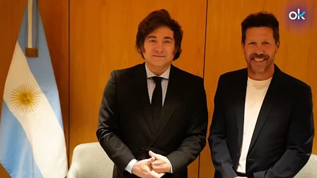 El inesperado encuentro del Cholo Simeone con Javier Milei en Madrid: "Yo jugué contra ti"