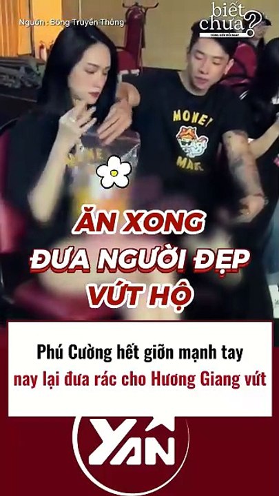 Phú Cường hết giỡn mạnh tay nay lại đưa rác cho Hương Giang vứt