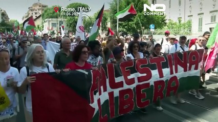 Protesty w Rzymie przeciwko ofensywie Izraela w Gazie