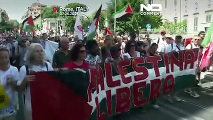 Rome protesters call for an end to Israeli offensive in Gaza