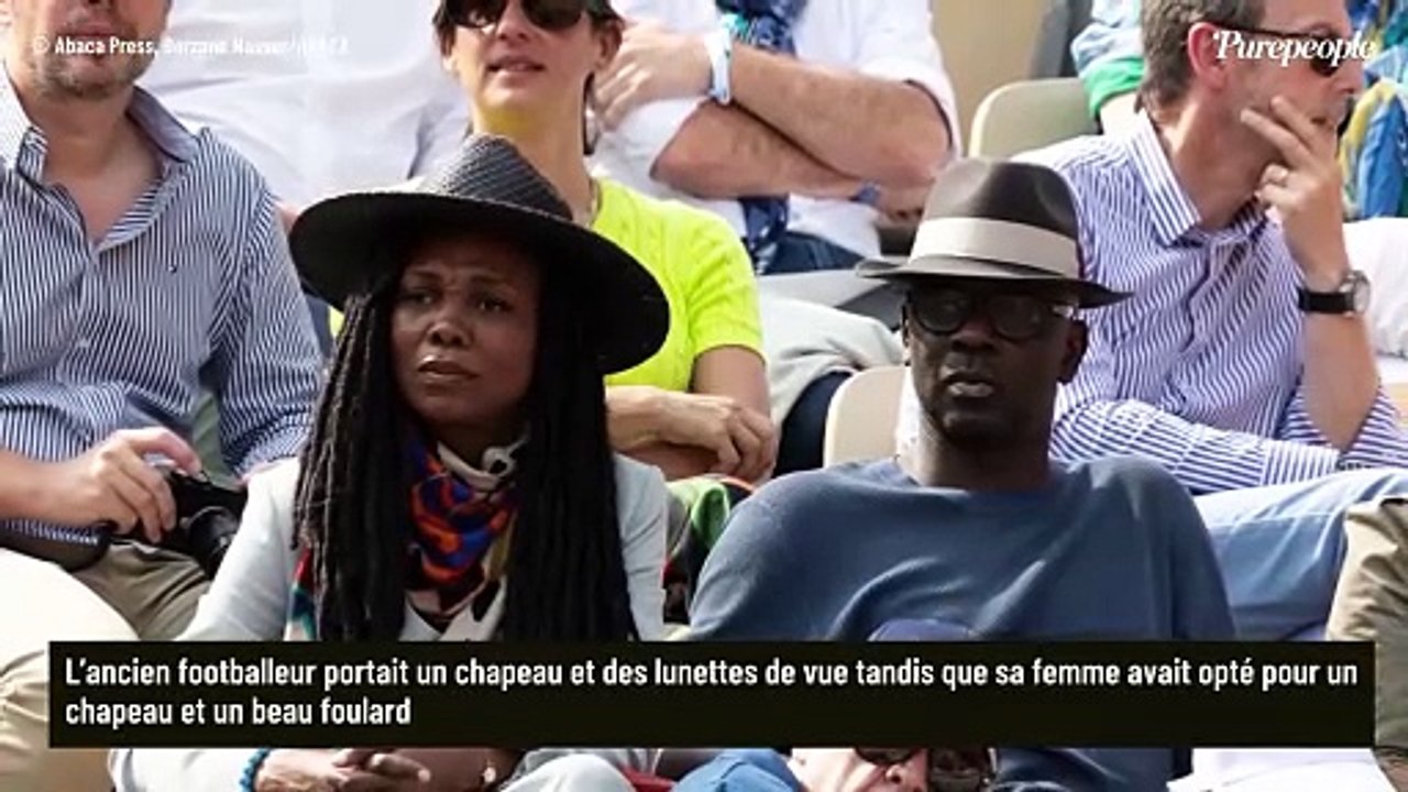 Lilian Thuram a choisi son camp ! Le champion du monde à Roland-Garros avec Kareen Guiock pendant le match de son fils Marcus