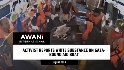 Activist reports white substance on Gaza-bound aid boat