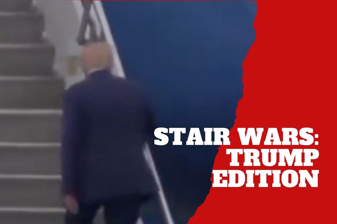 Donald Trump stumbles while boarding Air Force...