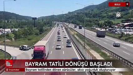 Bayram tatilinden dönen sürücüler, akıcı yoğunluk oluşturuyor