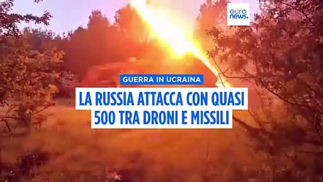 La Russia attacca l'Ucraina con quasi 500 tra droni e missili