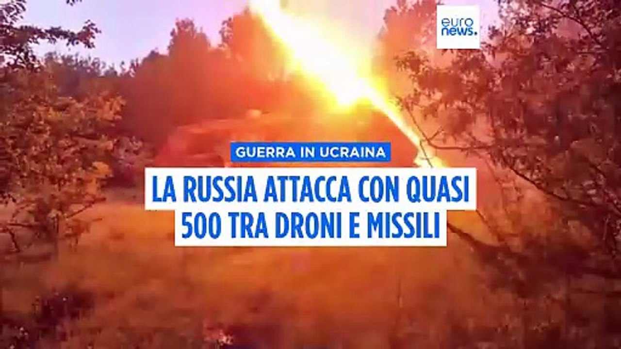 La Russia attacca l'Ucraina con quasi 500 tra droni e missili