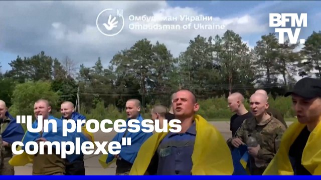 Un groupe de prisonniers de guerre échangés ce lundi entre l'Ukraine et la Russie
