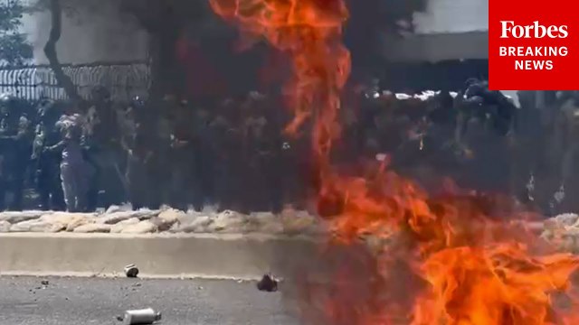 Chaos Ensues As Law Enforcement Officers Clash With Anti-ICE Demonstrators In Paramount, California
