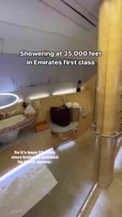 Showering at 35,000 Feet in Emirates First Class