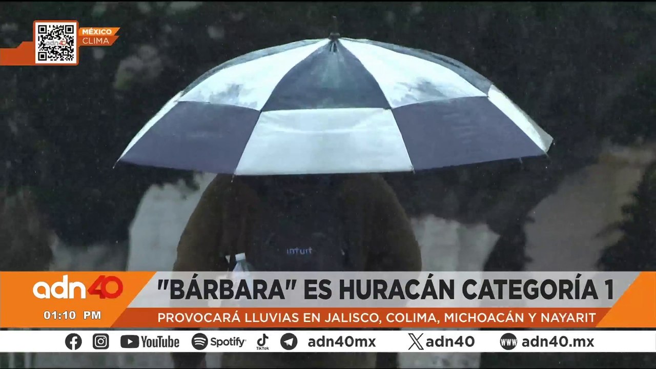 "Bárbara" se convierte en huracán categoría 1 y provocará lluvias en el océano pacífico