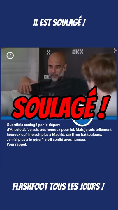🚨 Guardiola est content du départ de Carlo Ancelotti ! Le coach catalan s’est livré comme jamais