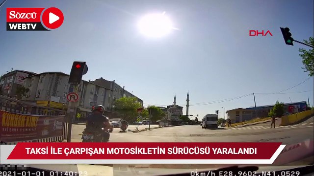 Şişli’de taksi ile çarpışan motosikletin sürücüsü yaralandı