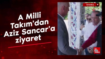 TFF Başkanı Hacıosmanoğlu ve milli futbolcular, Aziz Sancar'ı ziyaret etti