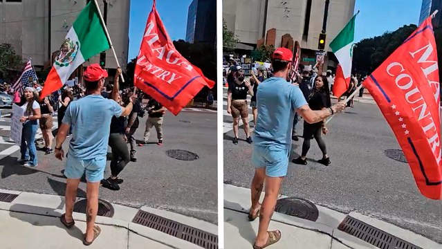 Simpatizantes de MAGA vs manifestantes que protestan contra ICE en Florida: Regresen a México