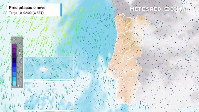 A frente fria prevista para os Açores deverá desintegrar-se antes de atingir o arquipélago