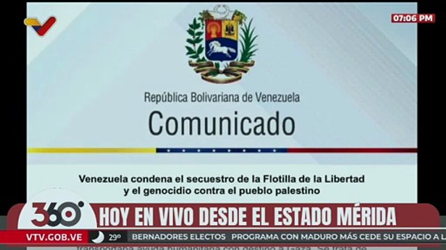 Comunicado | Venezuela condena secuestro del buque Madleen que transportaba ayuda humanitaria a Gaza