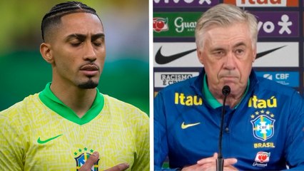 Ancelotti elogia y espera la vuelta de Raphinha a la selección de Brasil: "Ha demostrado ser uno de los mejores"
