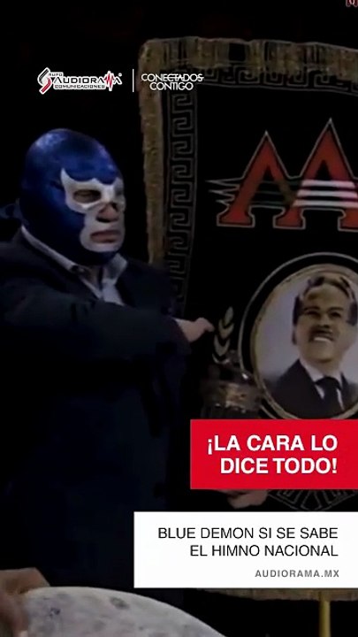 Blue Demon reacciona ante error en el himno nacional
