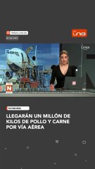Llegarán un millón de kilos de pollo y carne por vía aérea