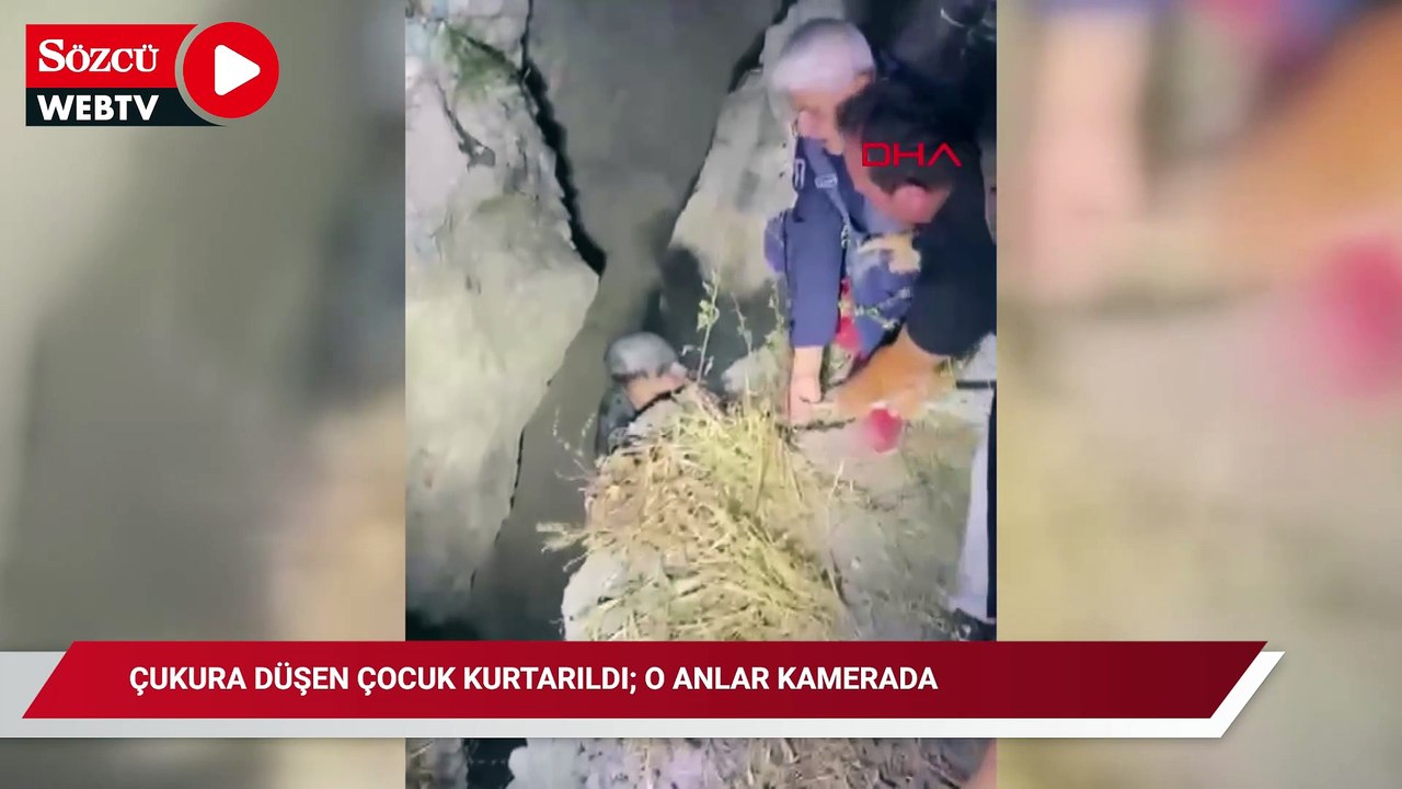 1 kişinin öldüğü heyelan bölgesindeki çukura düşen çocuk kurtarıldı; o anlar kamerada