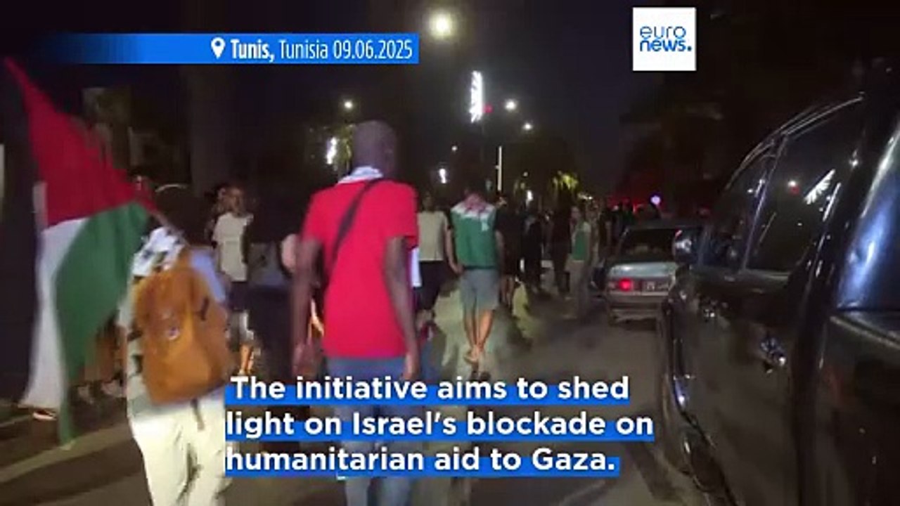 Land convoy sets off for Gaza from Tunisia to protest against Israeli blockade of Strip