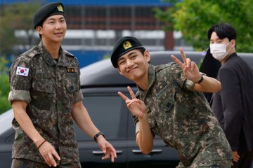 K-pop megastars, V and RM from BTS released from military service