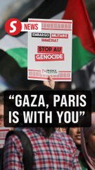 Protesters gather in Paris in support of activists on Gaza-bound aid boat