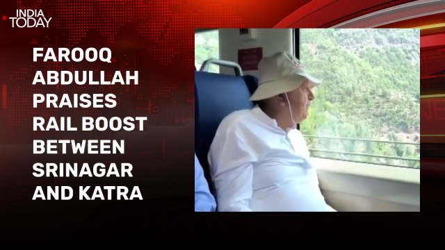Farooq Abdullah travels on Vande Bharat from Srinagar to Katra, praises rail link