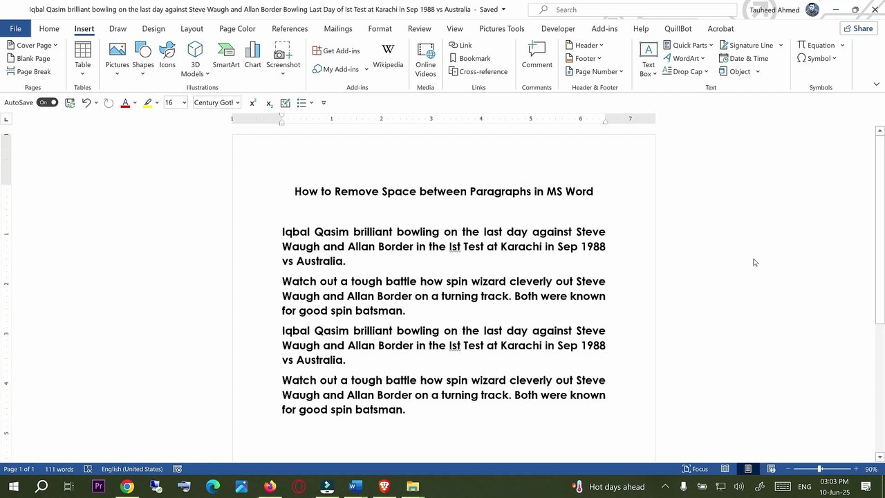 How to Remove Space between Paragraphs in MS Word