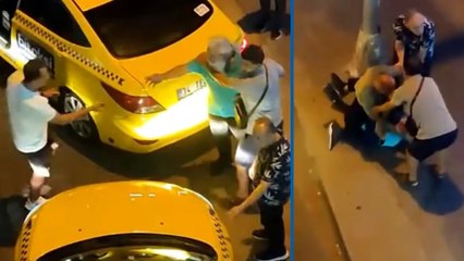 Avcılar'da taksicilerin müşteri alma kavgası: Yumruk atıp yerde sürüklediler