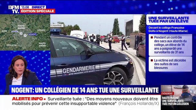 Surveillante tuée par un collègien - Un élève présent lors du drame témoigne sur BFMTV: Il a brandi le couteau et lui a couru après - VIDEO