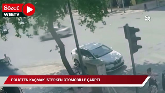 Polisten kaçmak isterken otomobille çarpışan motosikletin sürücüsü yaralandı