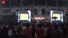 Ramai, begini suasana nobar timnas Indonesia lawan Jepang di GBK