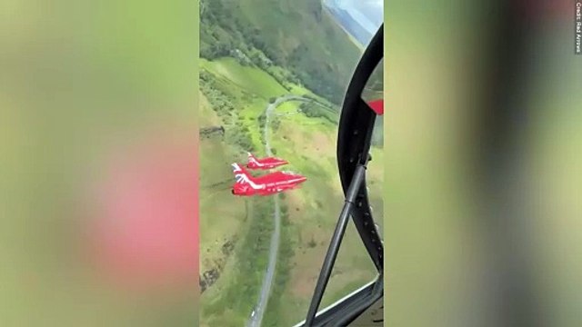 Remarkable footage shows incredible view from Red Arrows cockpit after iconic jets fly over Lancashire