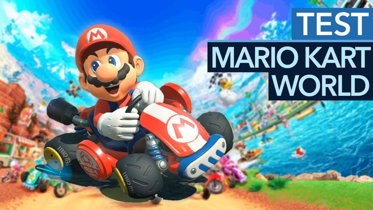 Mario kart world fährt im test-video im windschatten von teil 8