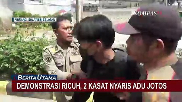 Kasat Intelkam Polres Pinrang dan Kasatpol PP Nyaris Adu Jotos Saat Lerai Demonstrasi