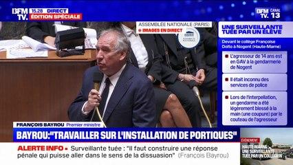 Surveillante tuée: François Bayrou dénonce une "contagion d'armement personnel dans les cartables des écoles'