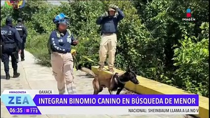 Integran a binomio canino para la búsqueda de un menor desaparecido en Oaxaca