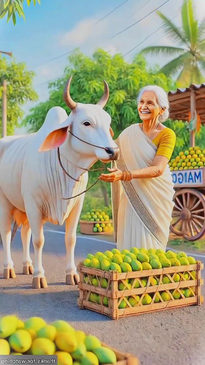 Grandma Carry mango on cow in market #animals #firebrigade😱 #facebookviral #jalpari #foryouシ #BunnyAdventure #trend #amazingfacts #animation #indian #bestoftheday #trending #explore  #cartoon #Amazing #shorts #AI #duck #animals @follwer @Highlights