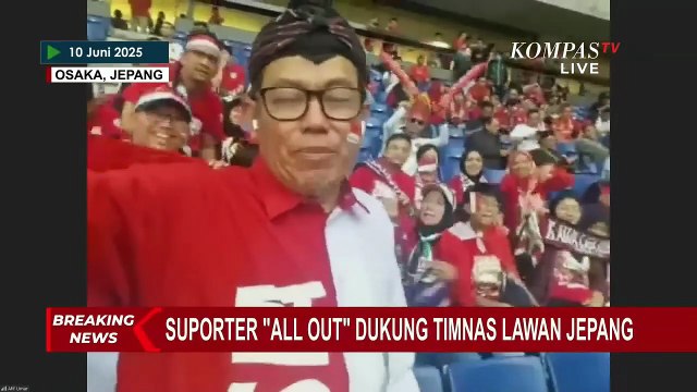 Bergema! Yel-Yel Pendukung Timnas Jelang Laga Jepang VS Indonesia di Dalam Stadion Suita, Osaka
