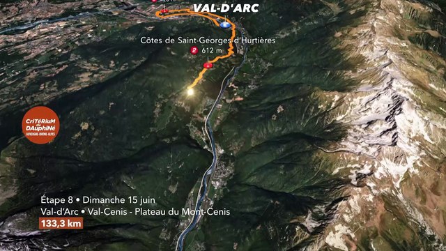 Critérium du Dauphiné, Étape 8 : Val d'Arc - Plateau du Mont-Cenis, parcours, profil et horaire - Cyclisme - Dauphiné