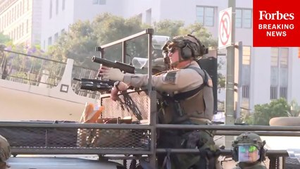 Authorities Are On The Ground As Anti-ICE Protesters Demonstrate In Los Angeles, California
