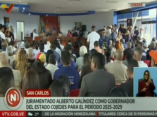Cojedes I En San Carlos fue juramentado el gobernador del estado Alberto Galíndez periodo 2025-2026