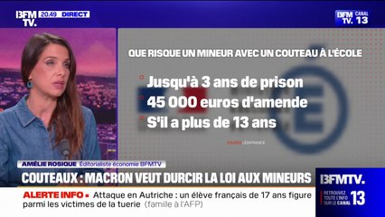 LE CHOIX D'AMÉLIE - Que dit la loi sur l'achat de couteaux et que risque un mineur avec un couteau à l'école?