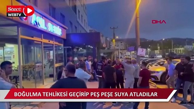 Ereğli'de korku dolu anlar: Boğulma tehlikesi geçirip peş peşe suya atladılar
